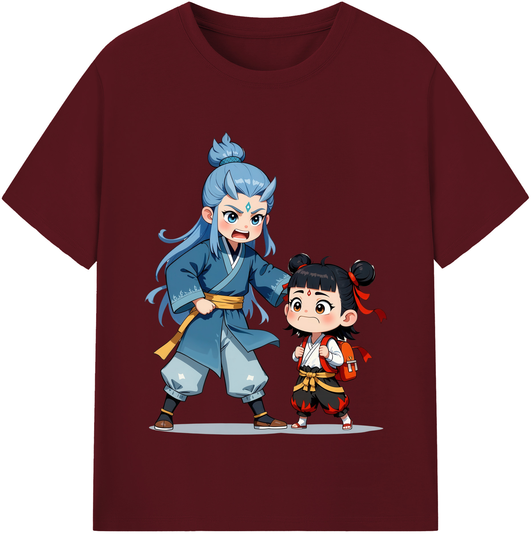 （画像用） Ne Zha 2 ナタ 魔童の大暴れ 綿100％半袖Tシャツ（フロントプリント）